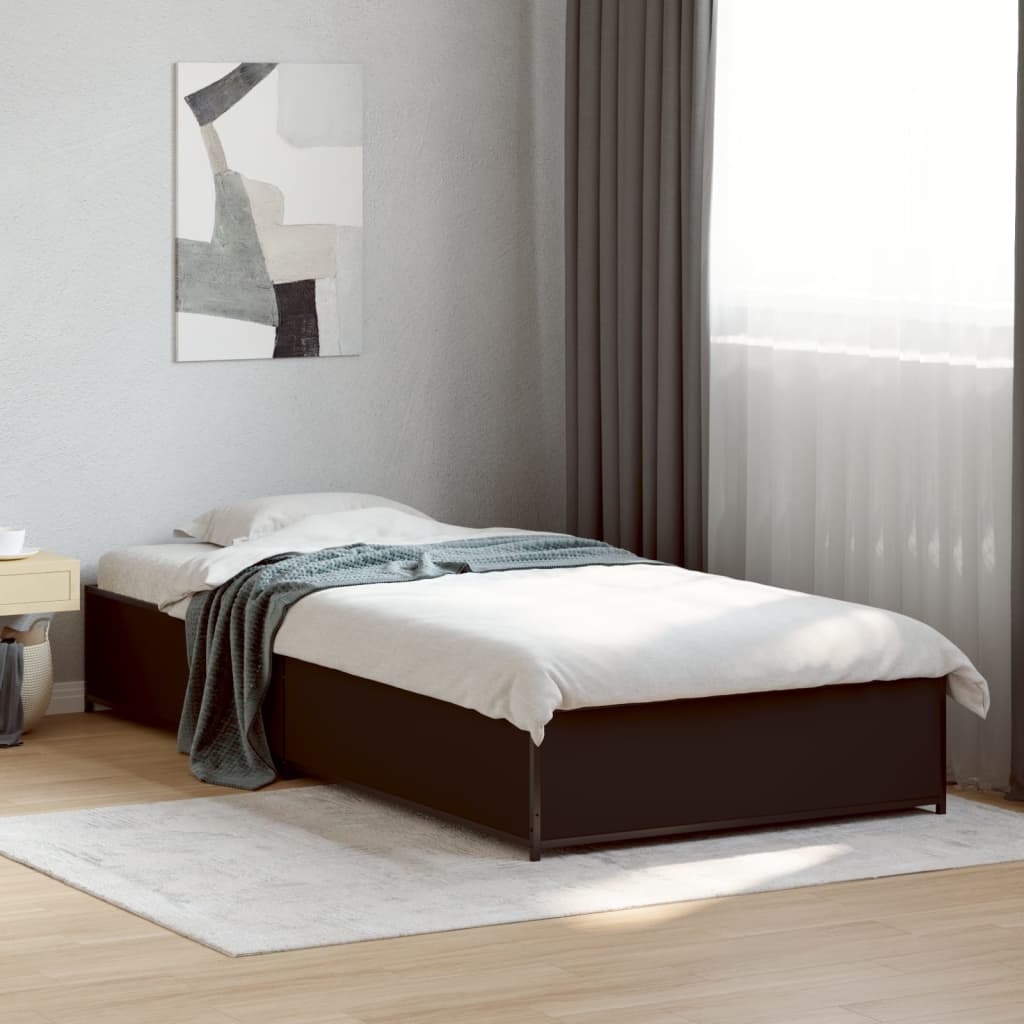 Bed Frame without Mattress Height 29 cm Length 190 cm Black 90 cm