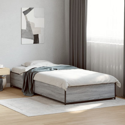Bed Frame without Mattress Height 29 cm Length 190 cm Grey sonoma 90 cm