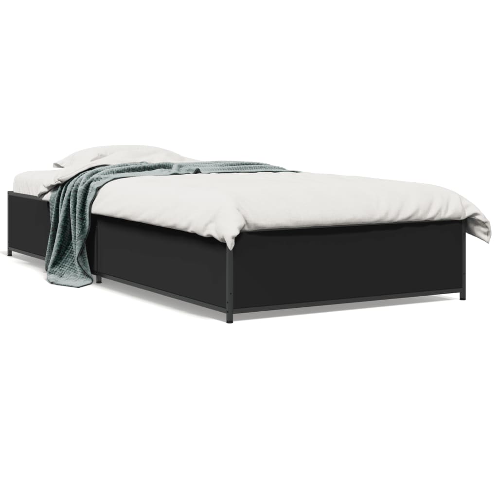 Bed Frame without Mattress Height 29 cm Length 190 cm Black 75 cm