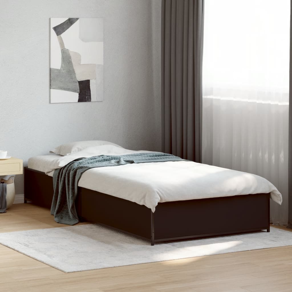 Bed Frame without Mattress Height 29 cm Length 190 cm Black 75 cm