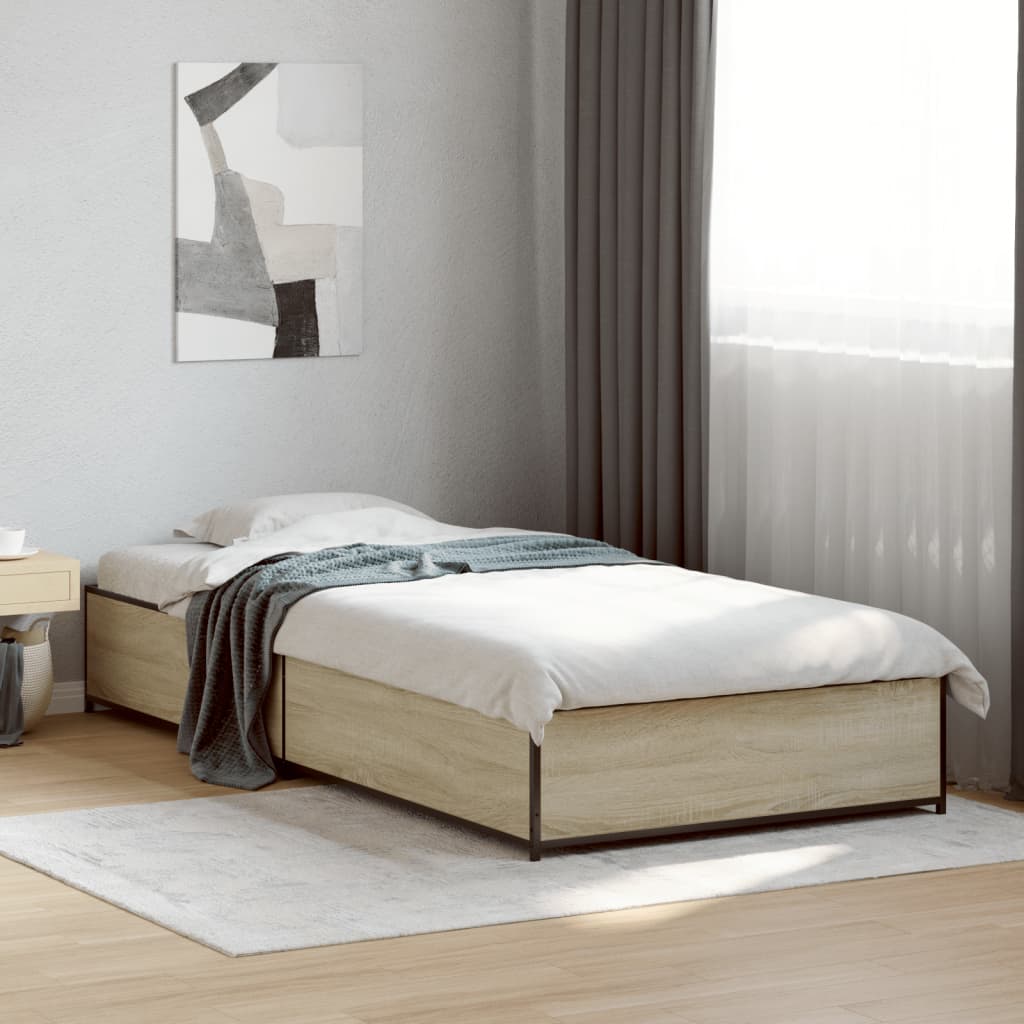 Bed Frame without Mattress Height 29 cm Length 190 cm Sonoma oak 75 cm