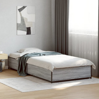 Bed Frame without Mattress Height 29 cm Length 190 cm Grey sonoma 75 cm
