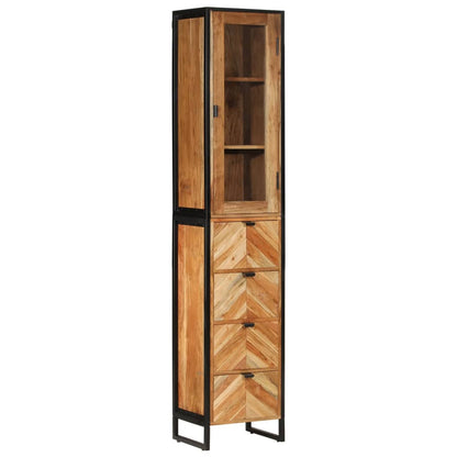 vidaXL 3 Piece Bathroom Furniture Set Iron and Solid Wood Acacia 6