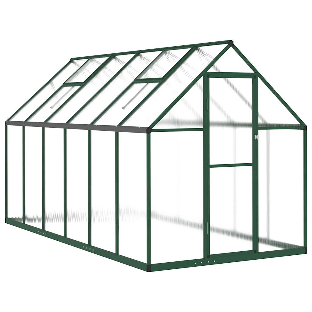 vidaXL Greenhouse with Base Frame Green 334x169x195 cm Aluminium 2