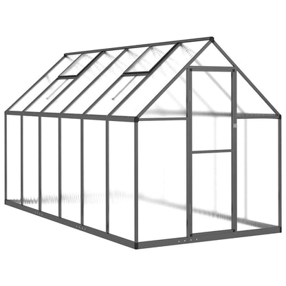 Greenhouse with Base Frame Aluminium Anthracite 334 cm 195 cm