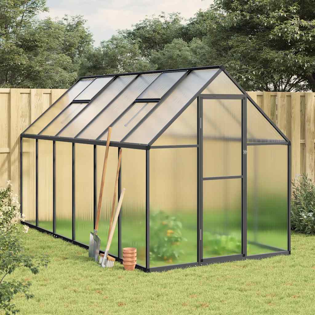 vidaXL Greenhouse with Base Frame Anthracite 334x169x195 cm Aluminium 1