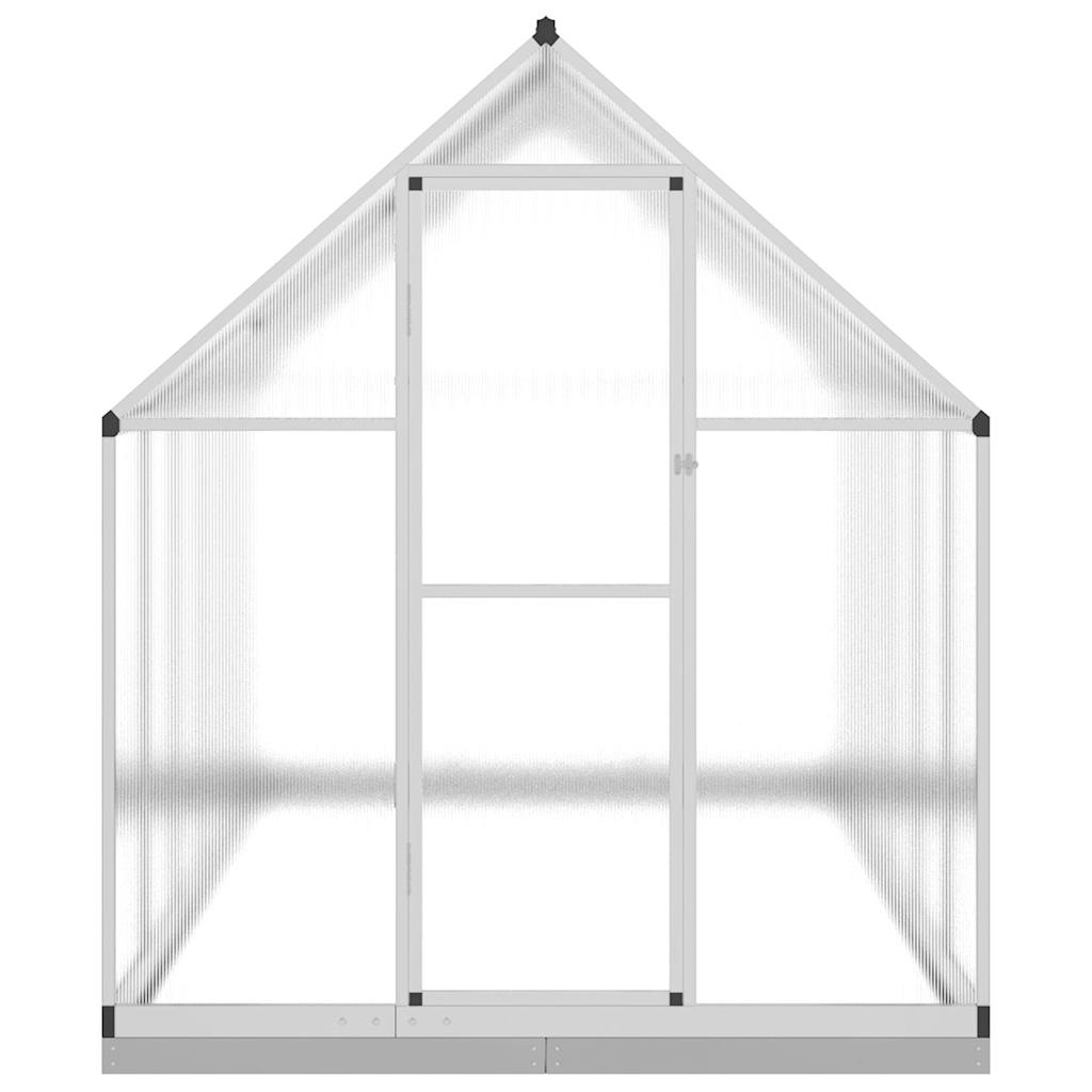 Greenhouse with Base Frame Aluminium Silver 334 cm 202 cm