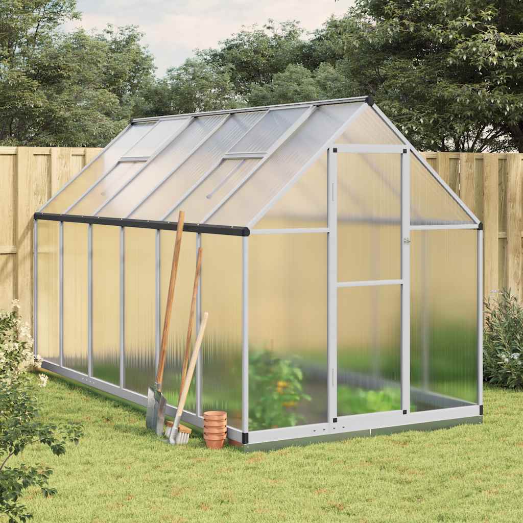 vidaXL Greenhouse with Base Frame Silver 334x169x202 cm Aluminium 1