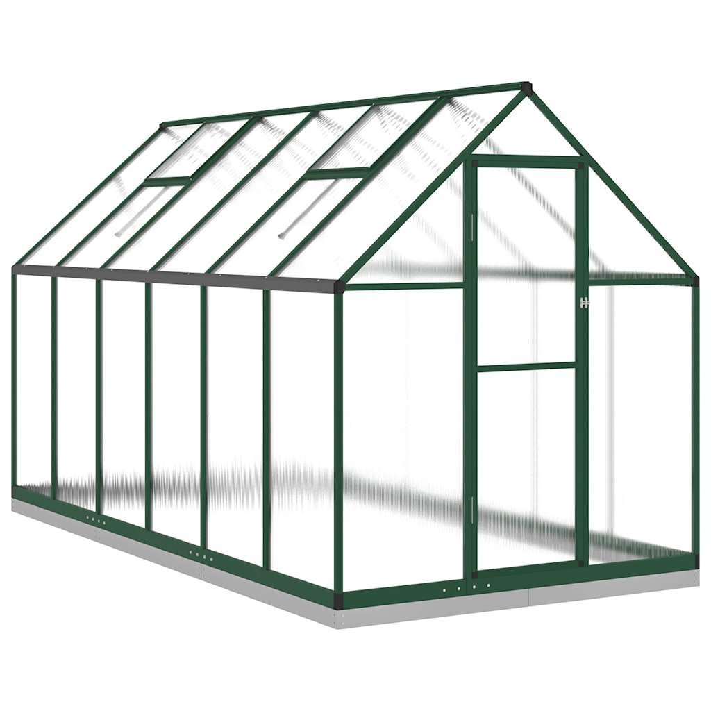 vidaXL Greenhouse with Base Frame Green 334x169x202 cm Aluminium 2