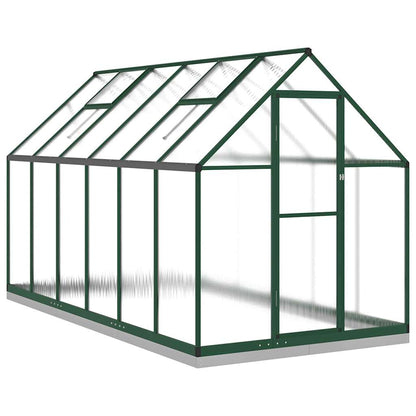Greenhouse with Base Frame Aluminium Green 334 cm 202 cm