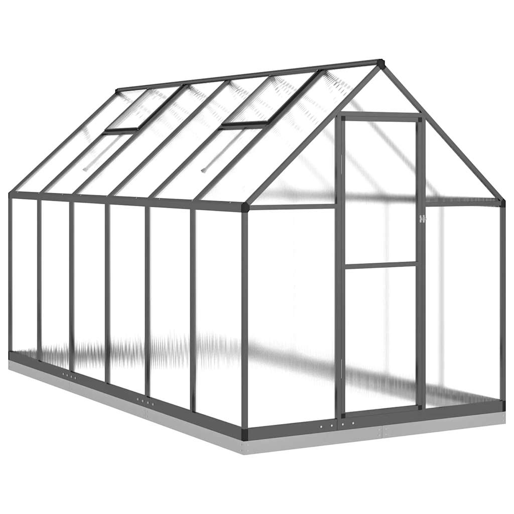 vidaXL Greenhouse with Base Frame Anthracite 334x169x202 cm Aluminium 2