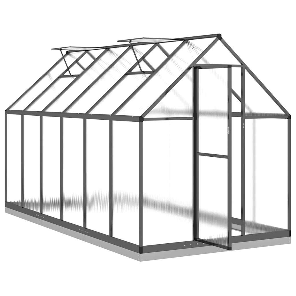 vidaXL Greenhouse with Base Frame Anthracite 334x169x202 cm Aluminium 6