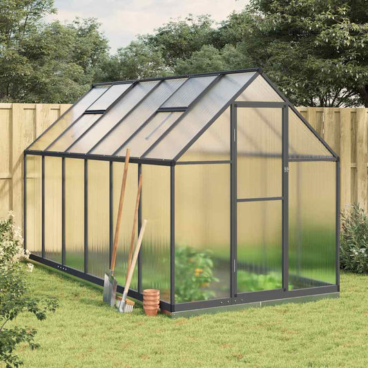 vidaXL Greenhouse with Base Frame Anthracite 334x169x202 cm Aluminium 1