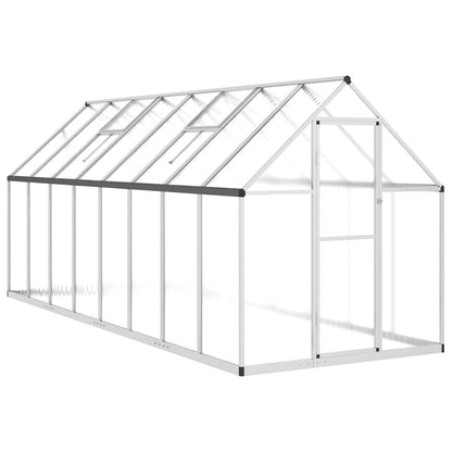 vidaXL Greenhouse with Base Frame Silver 445x169x195 cm Aluminium 2