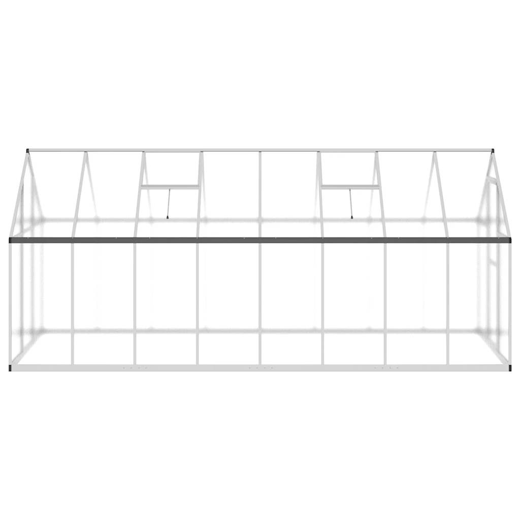 vidaXL Greenhouse with Base Frame Silver 445x169x195 cm Aluminium 4