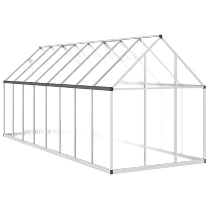 vidaXL Greenhouse with Base Frame Silver 445x169x195 cm Aluminium 5