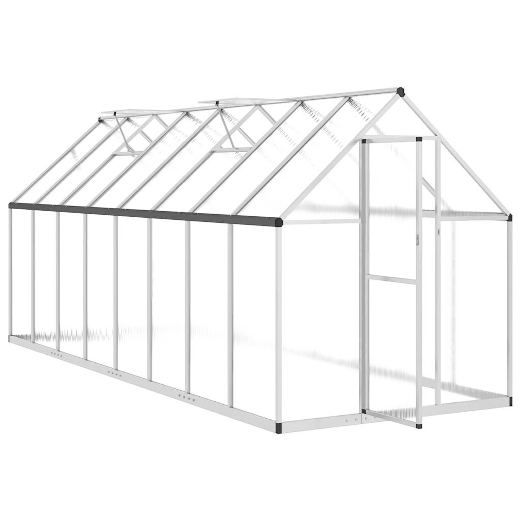 vidaXL Greenhouse with Base Frame Silver 445x169x195 cm Aluminium 6