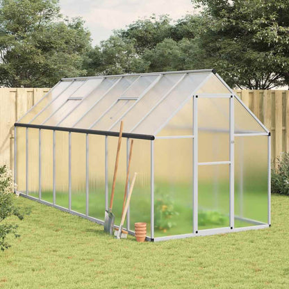 vidaXL Greenhouse with Base Frame Silver 445x169x195 cm Aluminium 1