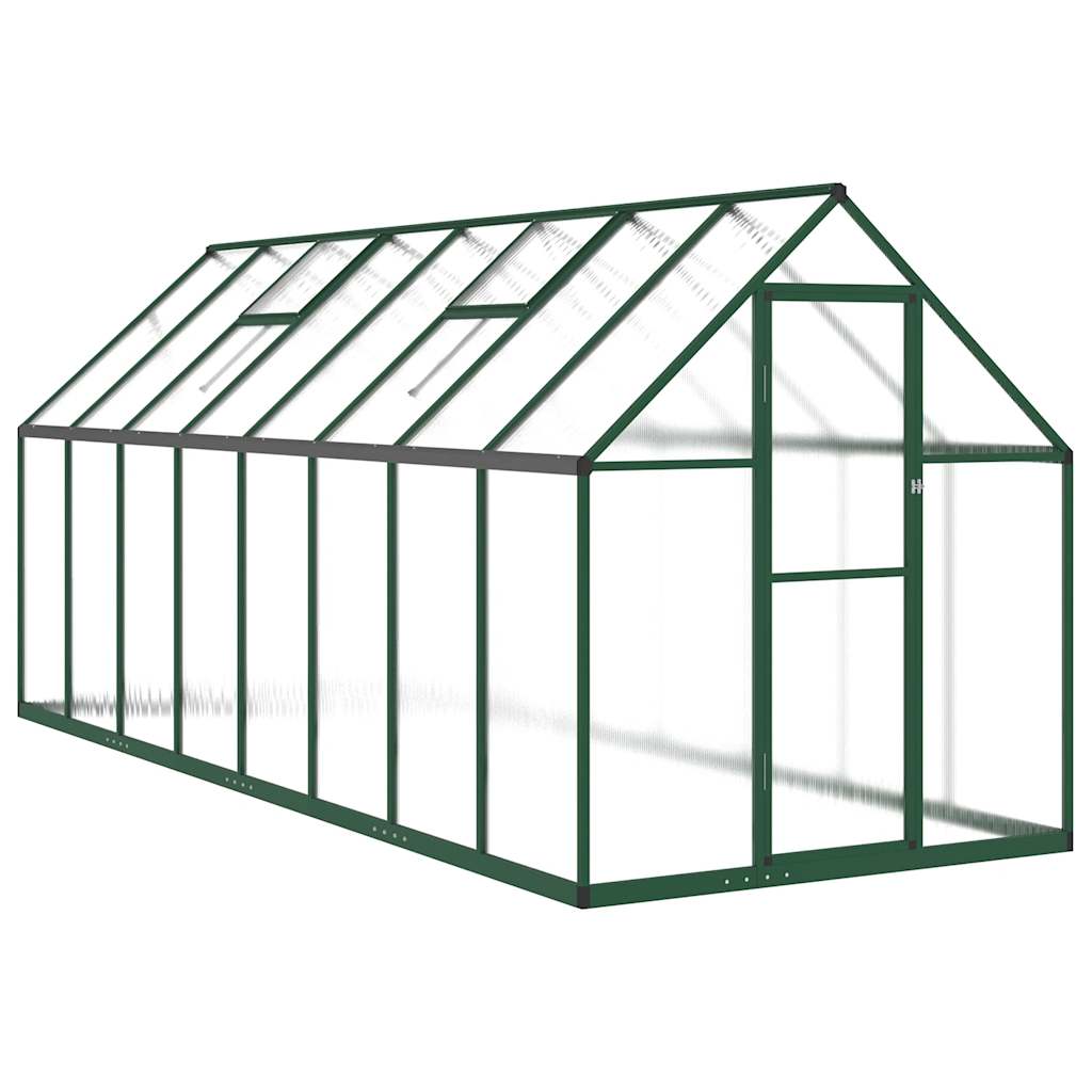 vidaXL Greenhouse with Base Frame Green 445x169x195 cm Aluminium 2