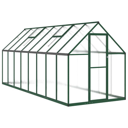 vidaXL Greenhouse with Base Frame Green 445x169x195 cm Aluminium 2