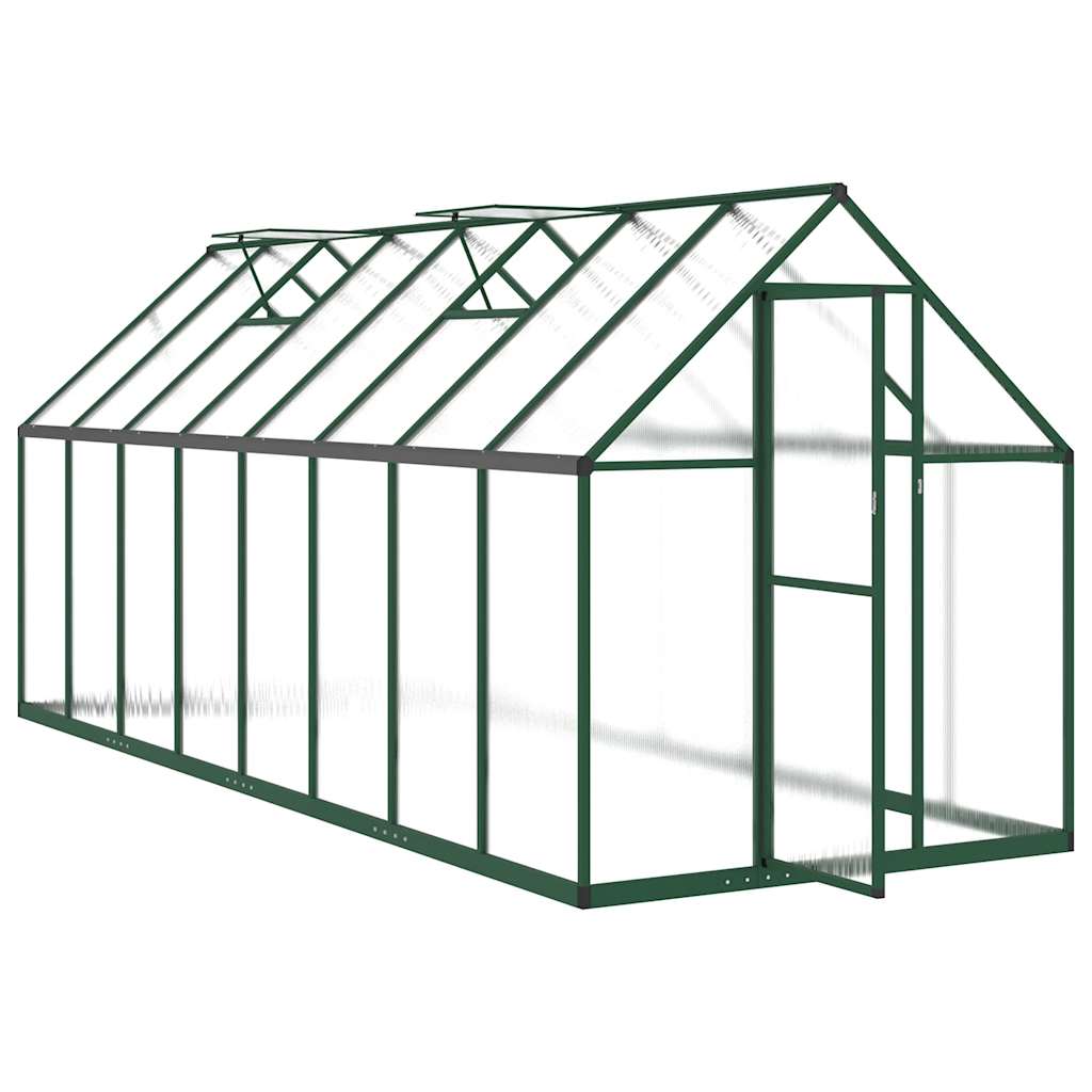 vidaXL Greenhouse with Base Frame Green 445x169x195 cm Aluminium 6