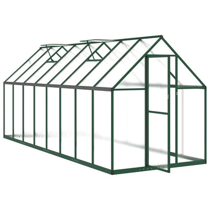 vidaXL Greenhouse with Base Frame Green 445x169x195 cm Aluminium 6
