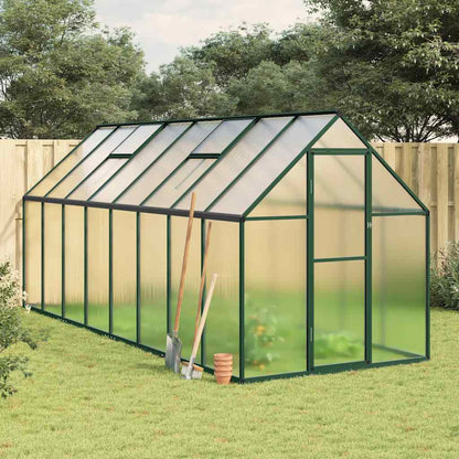 vidaXL Greenhouse with Base Frame Green 445x169x195 cm Aluminium 1