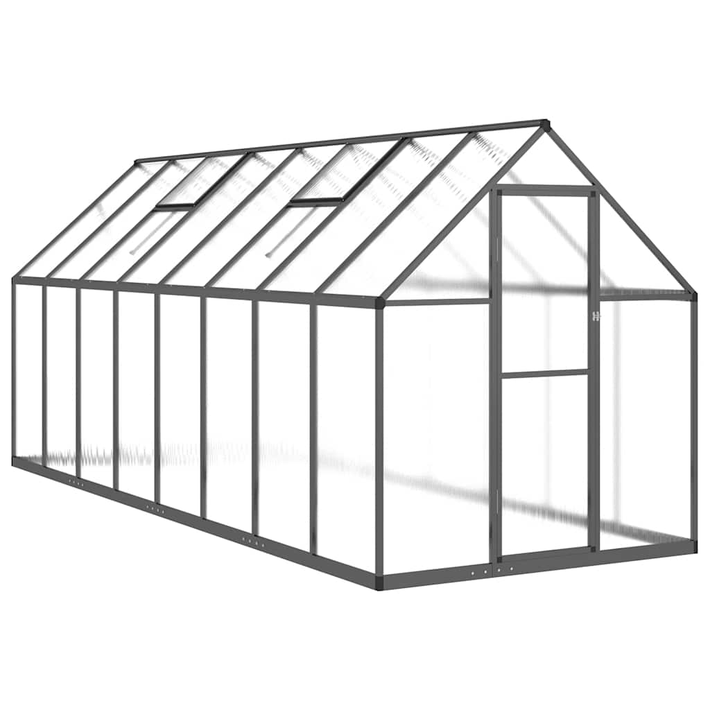 vidaXL Greenhouse with Base Frame Anthracite 445x169x195 cm Aluminium 2