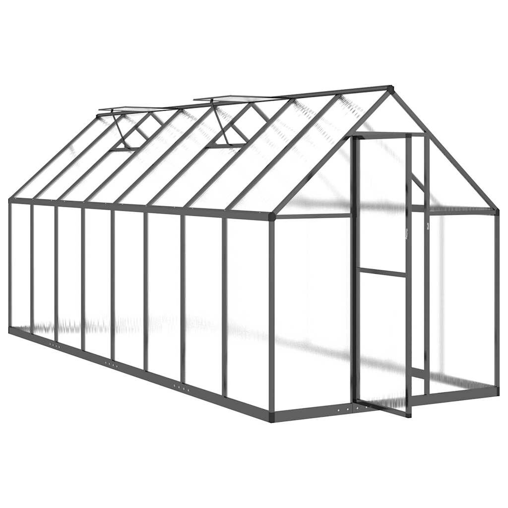 vidaXL Greenhouse with Base Frame Anthracite 445x169x195 cm Aluminium 6
