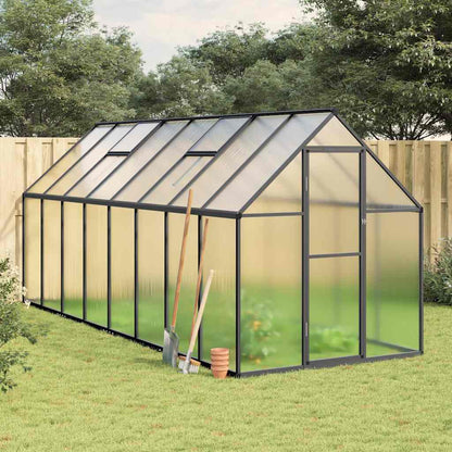 vidaXL Greenhouse with Base Frame Anthracite 445x169x195 cm Aluminium 1