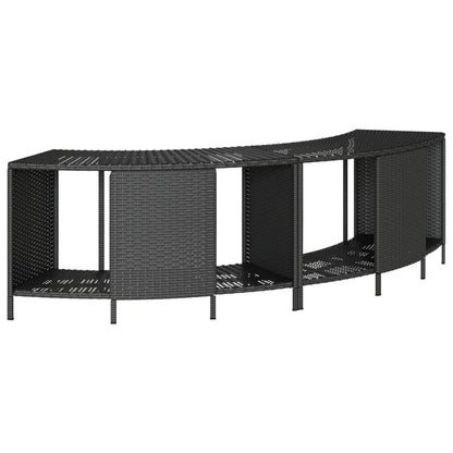 vidaXL Hot Tub Surround Black Poly Rattan and Solid Wood Acacia 4
