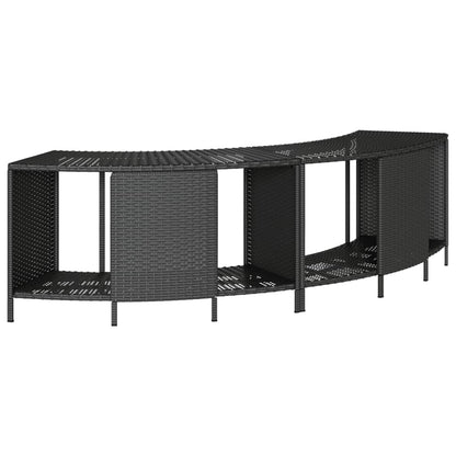 vidaXL Hot Tub Surround Black Poly Rattan and Solid Wood Acacia 4