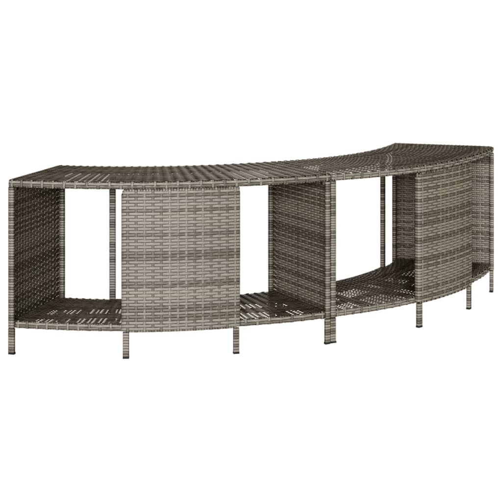 vidaXL Hot Tub Surround Grey Poly Rattan and Solid Wood Acacia 4