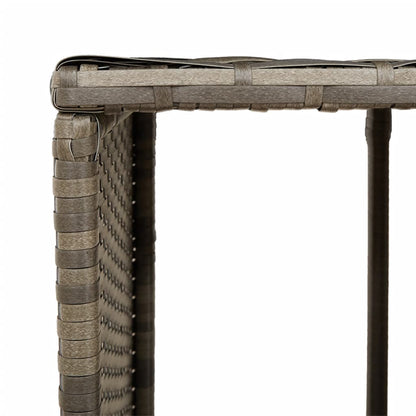 vidaXL Hot Tub Surround Grey Poly Rattan and Solid Wood Acacia 6