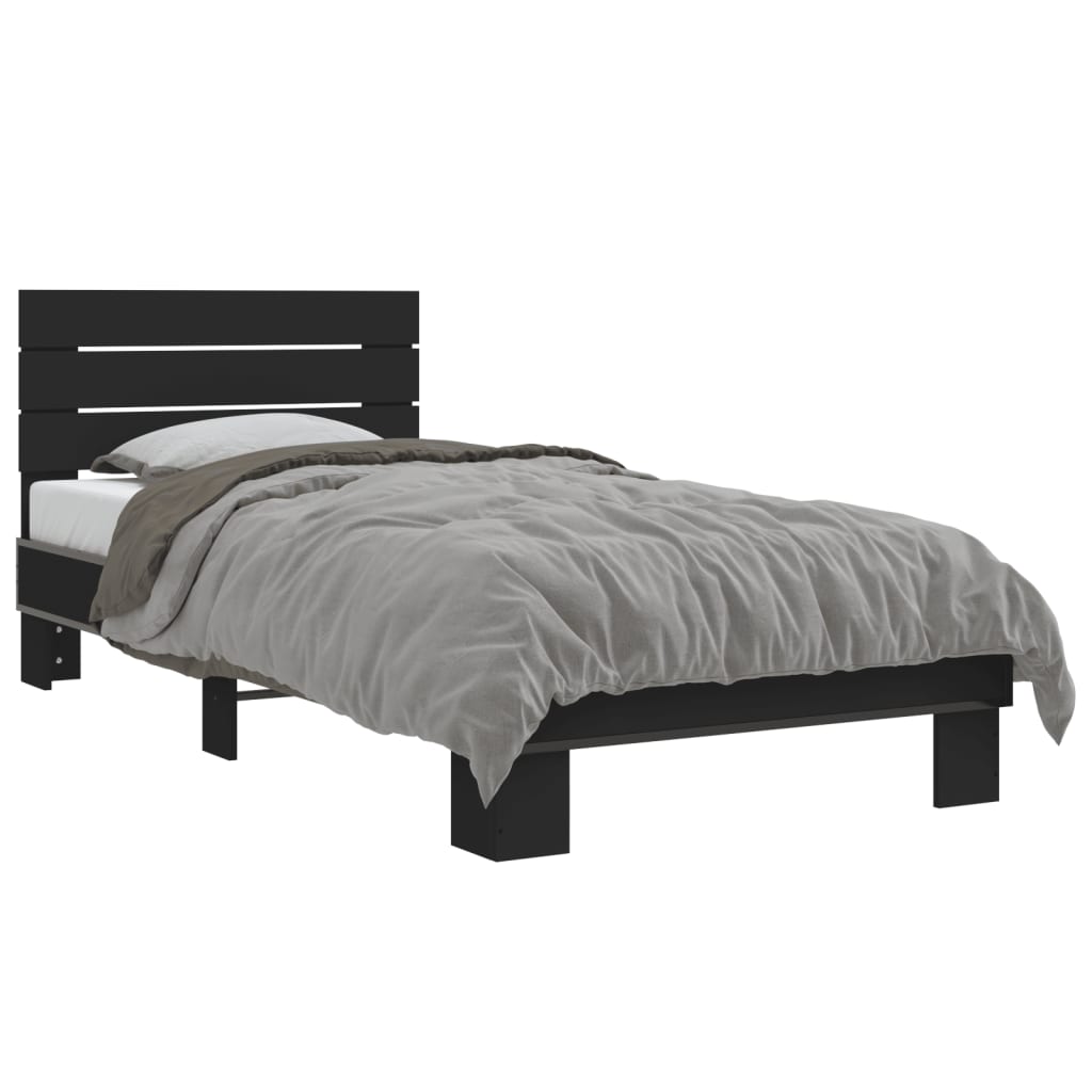 Bed Frame without Mattress 90x200 cm Black