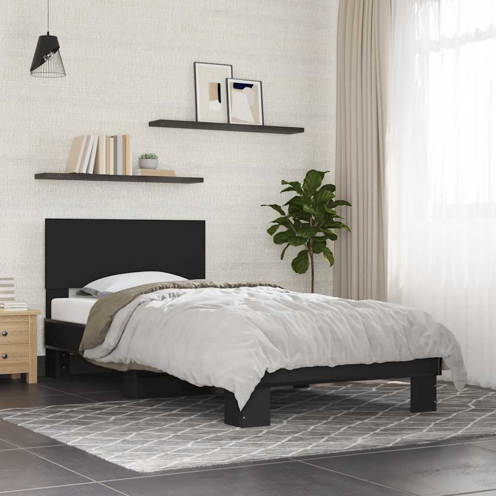 Bed Frame without Mattress Length 190 cm Black 75 cm
