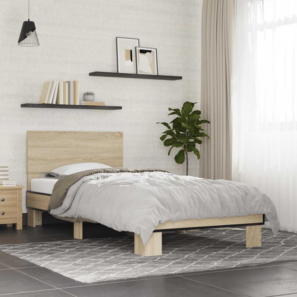 Bed Frame without Mattress Length 190 cm Sonoma oak 75 cm