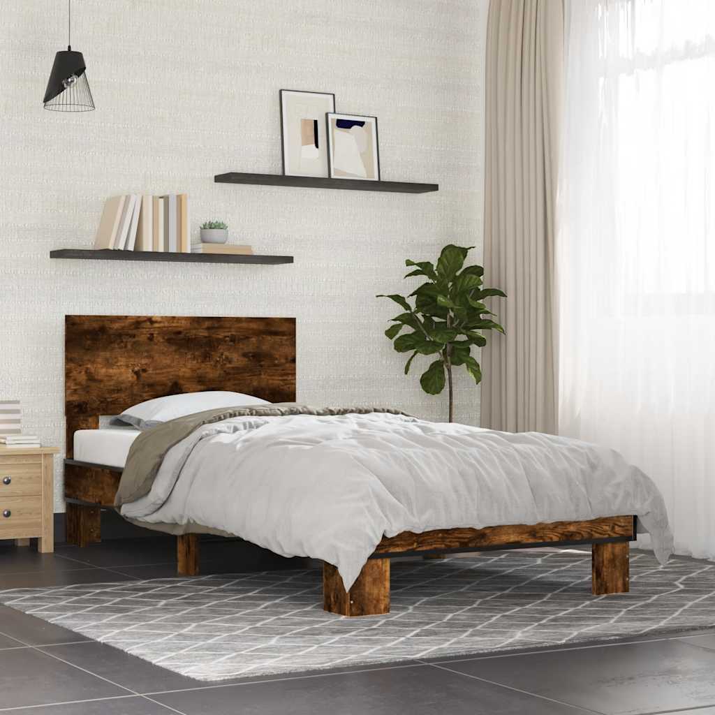 Bed Frame without Mattress Length 190 cm Smoked oak 75 cm