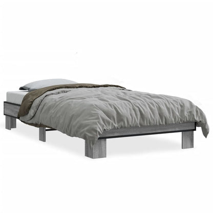 Bed Frame without Mattress 100x200 cm Grey sonoma