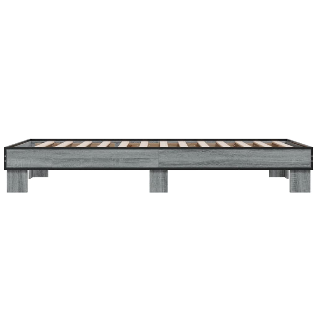 Bed Frame without Mattress 100x200 cm Grey sonoma