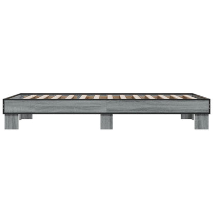 Bed Frame without Mattress 100x200 cm Grey sonoma