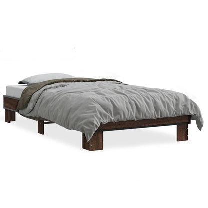 Bed Frame without Mattress Length 190 cm Brown Oak 75 cm
