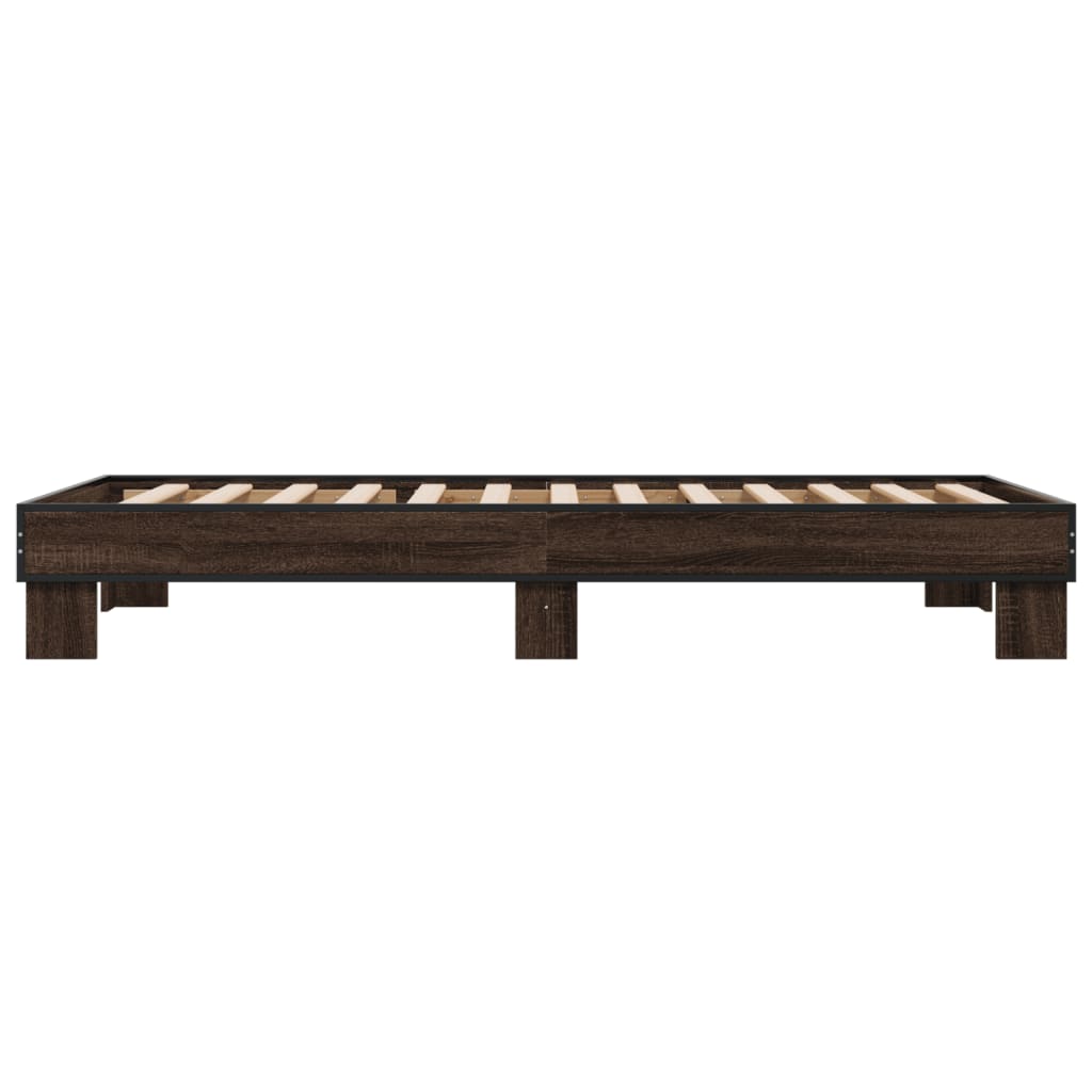 Bed Frame without Mattress Length 190 cm Brown Oak 75 cm