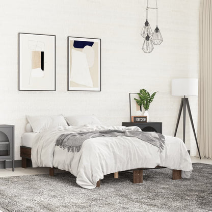 Bed Frame without Mattress Length 190 cm Brown Oak 140 cm