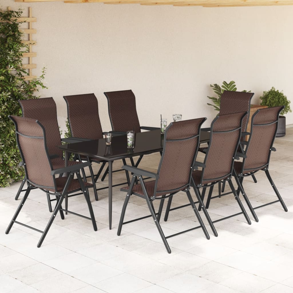 vidaXL Folding Chairs 8 pcs Brown Poly Rattan 3