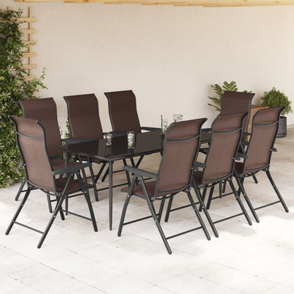 vidaXL Folding Chairs 8 pcs Brown Poly Rattan 3