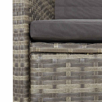 vidaXL 7 Piece Garden Dining Set with Cushions Grey Poly Rattan 5