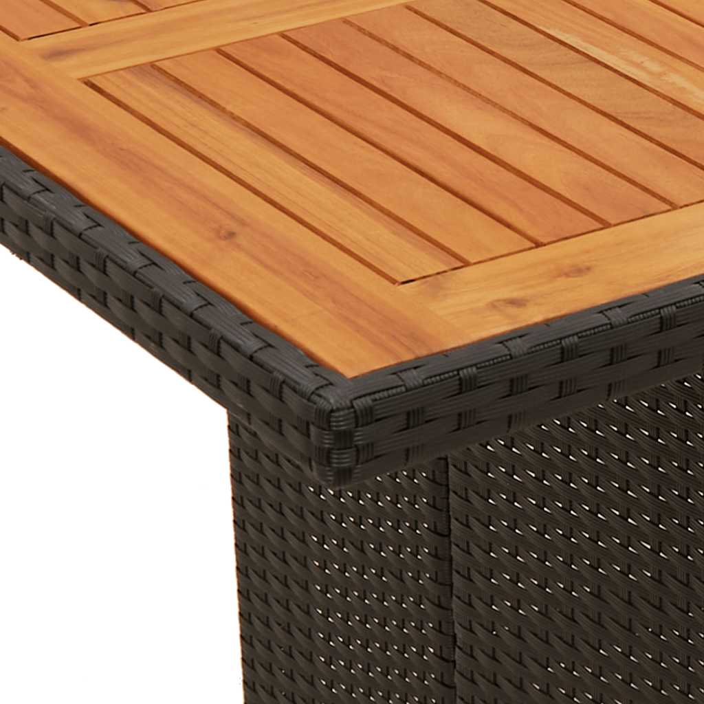 vidaXL 7 Piece Garden Dining Set with Cushions Black Poly Rattan 6