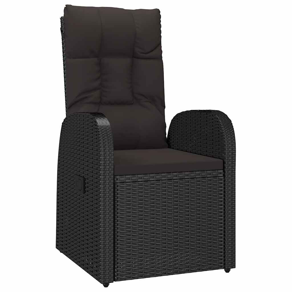 vidaXL 9 Piece Garden Dining Set with Cushions Black Poly Rattan 3
