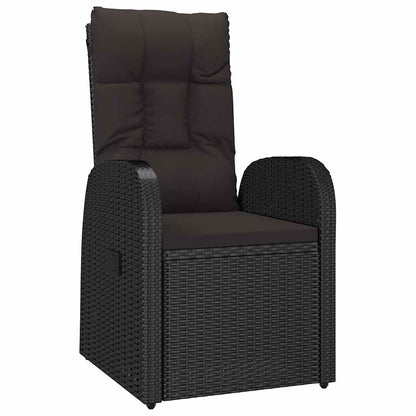 vidaXL 9 Piece Garden Dining Set with Cushions Black Poly Rattan 3